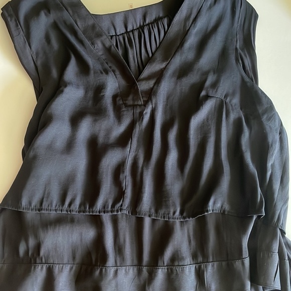 Free People Women's Pintucked Ruffled High Low Tunic,Black,V-Neck,Flowy,Size XS - Picture 9 of 11